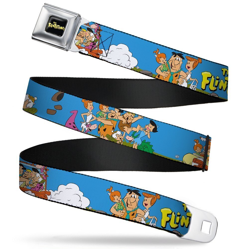 9855 Seatbelt Belt The Flintstones and Rubbles Group Pose/Logo Blue